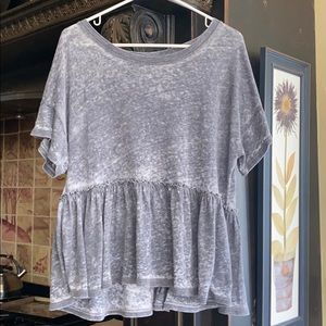 Gray ruffle shirt